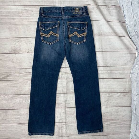 Request 100% cotton distressed straight leg jeans jr boys sz 16 - Picture 8 of 10